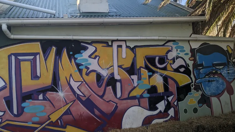 The graffiti wall in Trenchtown's courtyard